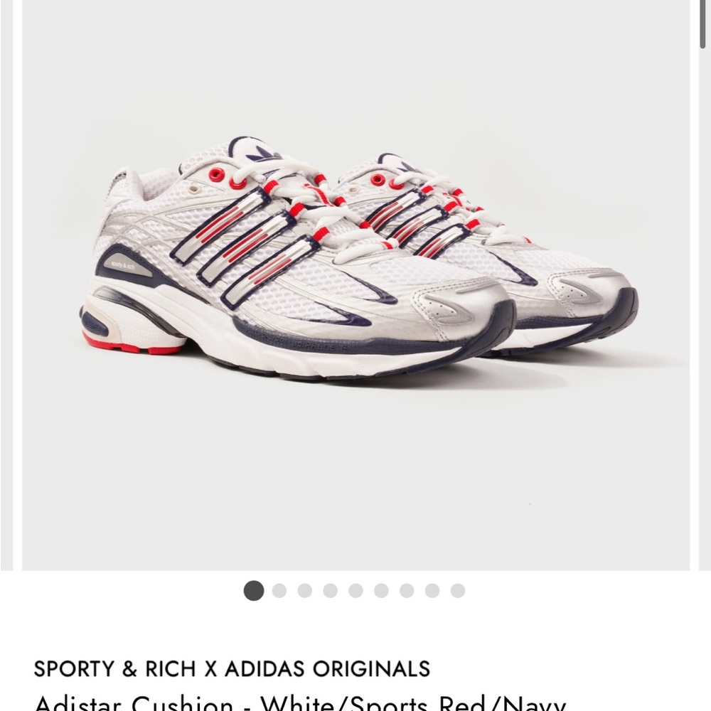 Sporty & Rich x Adidas Originals Adistar Cushion – White/Red/Navy – Men’s 7.5 –